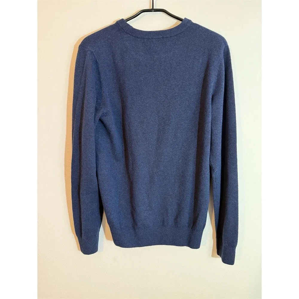 Faherty Sweater Mens Size M Blue Crewneck Pullover Knit Stretch Ribbed